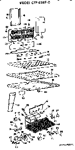 Unit Parts Diagram and Parts List for CTF23EFC  Hotpoint Refrigerator