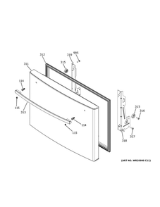 Part Location Diagram of WR78X41711 GE Freezer drawer front - black slate