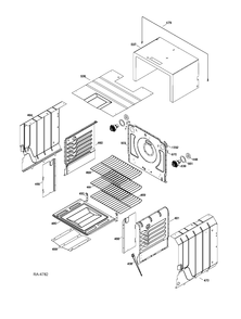 OVEN CAVITY Diagram and Parts List for PCGB930SET2SS  General Electric Range