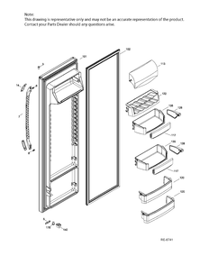 FF DOOR Diagram and Parts List for GSRC3QGXHFBB  General Electric Refrigerator