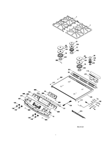 CONTROL PANEL & COOKTOP Diagram and Parts List for PGS968DER2BB  General Electric Range