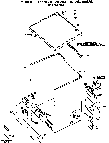 Cabinet And Top Diagram and Parts List for DLL1550BRL  Hotpoint Dryer