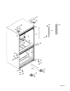 HINGE PARTS Diagram and Parts List for GFMS5HFFASS  General Electric Refrigerator