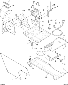 MOTOR / BLOWER /BELT Diagram and Parts List for 52750-4  General Electric Washer