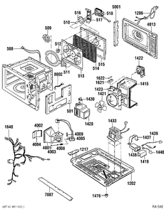BODY PARTS Diagram and Parts List for JE1390WAC01  General Electric Microwave