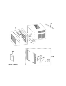Grille & Chassis Parts Diagram and Parts List for AHH18DWH1  General Electric Air Conditioner