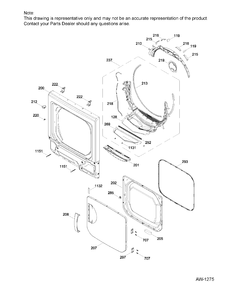 DOOR DRYER Diagram and Parts List for GUD27ESMJ1WW  General Electric Dryer