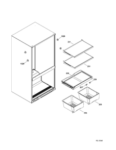 FF SHELVES Diagram and Parts List for GDR23DSEARBS  General Electric Refrigerator