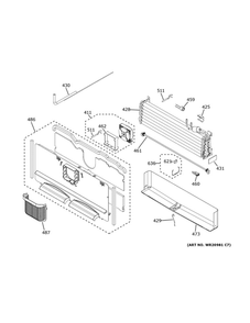 Freezer Section Diagram and Parts List for ZWE23PSNCSS  General Electric Refrigerator