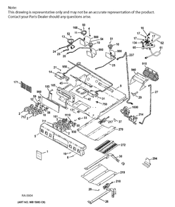 CONTROL PANEL, GAS & BURNER PARTS Diagram and Parts List for CCGS985SET6SS  General Electric Range