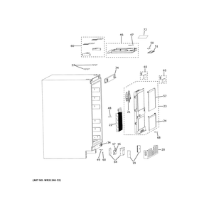 Cabinet Diagram and Parts List for CCP06DP4PCW2  General Electric Wine and Beverage Cooler