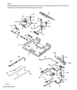 GAS & BURNER PARTS Diagram and Parts List for PCGS950SEF3SS  General Electric Range