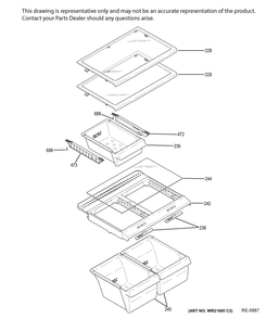 Ff Shelves Diagram and Parts List for GTMP520ED5WW  General Electric Washer