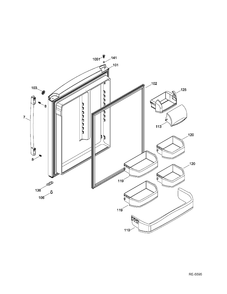 FF DOOR Diagram and Parts List for GDR23DSEARBS  General Electric Refrigerator