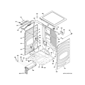 Cabinet And Top Panel Diagram and Parts List for PFD87ESMV0RS  General Electric Dryer