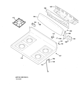 CONTROL PANEL & COOKTOP Diagram and Parts List for JCGBS10DEF1WW  General Electric Range