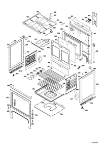 BODY PARTS Diagram and Parts List for MCBS523R3WW  General Electric Range