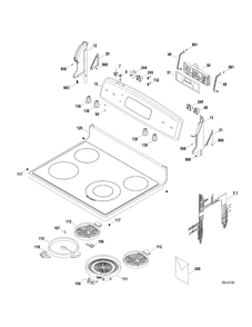 CONTROLS-COOKTOP Diagram and Parts List for JCBP65SP3SS  General Electric Range