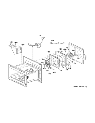 Interior Parts 1 Diagram and Parts List for CWB7030SL3SS  General Electric Microwave Oven Combo