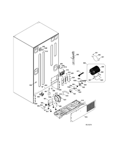 SEALED SYSTEM & MOTHERBOARD Diagram and Parts List for CFRS2MIDASS  General Electric Refrigerator