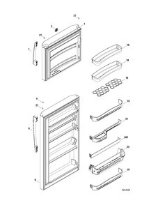 DOOR PARTS Diagram and Parts List for GTM14YEYLVN0  General Electric Refrigerator