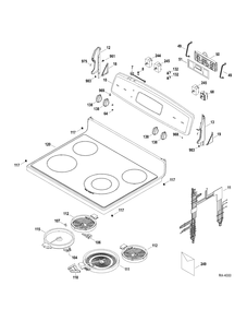 CONTROLS-COOKTOP Diagram and Parts List for JCBP65DP2WW  General Electric Range