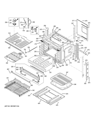 Body Parts Diagram and Parts List for CT9070SH4SS  General Electric Wall Oven