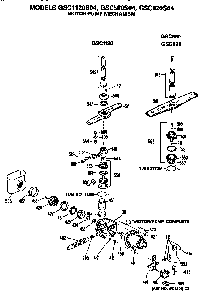 Motor/pump Diagram and Parts List for GSC580S04  General Electric Dishwasher