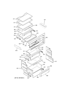 FRESH FOOD SHELVES Diagram and Parts List for ZISB420DRK  General Electric Refrigerator