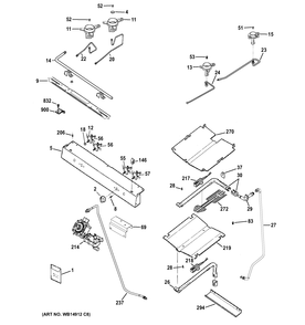GAS & BURNER PARTS Diagram and Parts List for RGB780DEH3WW  General Electric Range