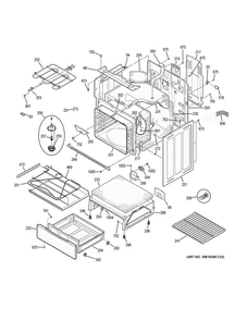 Body Parts Diagram and Parts List for JB750DJ4WW  General Electric Range