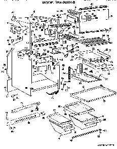 Cabinet Parts Diagram and Parts List for TBX20KHB  General Electric Refrigerator