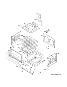 Lower Oven Diagram and Parts List for JGB850SEF3SS  General Electric Range