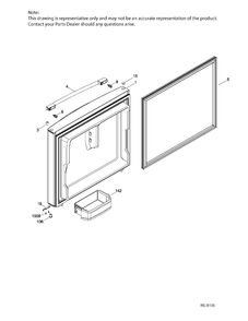 FZ DOOR Diagram and Parts List for GBR20DSEBRBS  General Electric Refrigerator