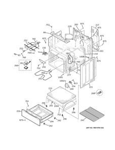 Body Parts Diagram and Parts List for JB625DKBWW  General Electric Range