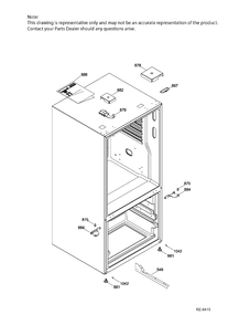 HINGE PARTS Diagram and Parts List for GDE21DMKAKES  General Electric Refrigerator