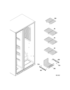 FZ SHELVES Diagram and Parts List for GSRC3QGXAFBB  General Electric Refrigerator
