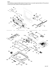 LID & CONTROLS Diagram and Parts List for GUD37ESMJ1DG  General Electric Washer
