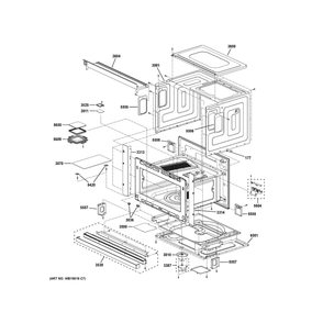 Oven Cavity Parts Diagram and Parts List for CSB923P2V1S1  General Electric Microwave