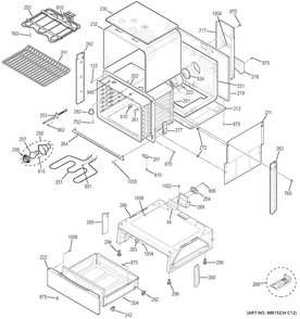 Body Parts Diagram and Parts List for JS630DF4WW  General Electric Range