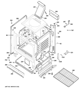 Body Parts Diagram and Parts List for JGBS30DEK1BB  General Electric Range
