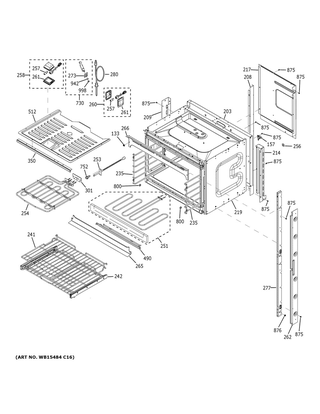 Upper Oven Diagram and Parts List for PT7550FM2DS  General Electric Wall Oven