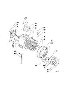 TUB PARTS Diagram and Parts List for MCCH6110H0WW  General Electric Washer