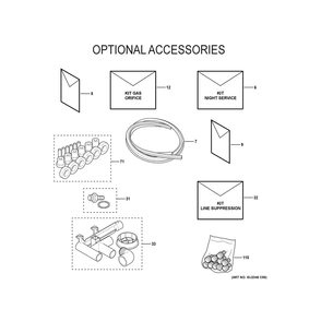 Optional Accessories Diagram and Parts List for NF98U070M3B02  General Electric Furnace
