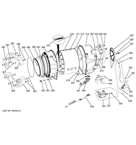 Part Location Diagram of WH45X22894 GE TUB FRONT