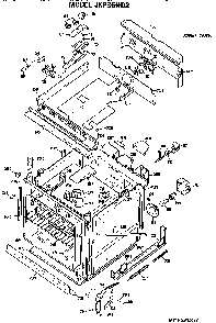 Lower Oven Diagram and Parts List for JKP36*D2  General Electric Microwave Oven Combo