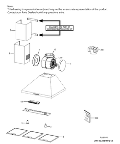 RANGE HOOD Diagram and Parts List for JVW5361EJESC01  General Electric Range Hood