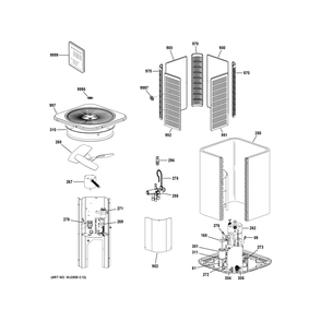 Room Air Conditioner Diagram and Parts List for NS16H30SA500A  General Electric Air Conditioner