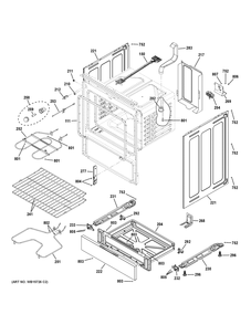 Body Parts Diagram and Parts List for GRF400PV1WW  General Electric Range