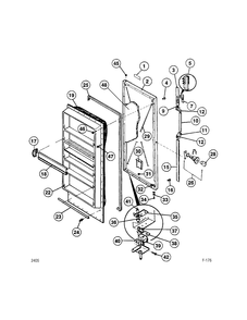 FREEZER DOOR Diagram and Parts List for UFE20CW1  General Electric Freezer